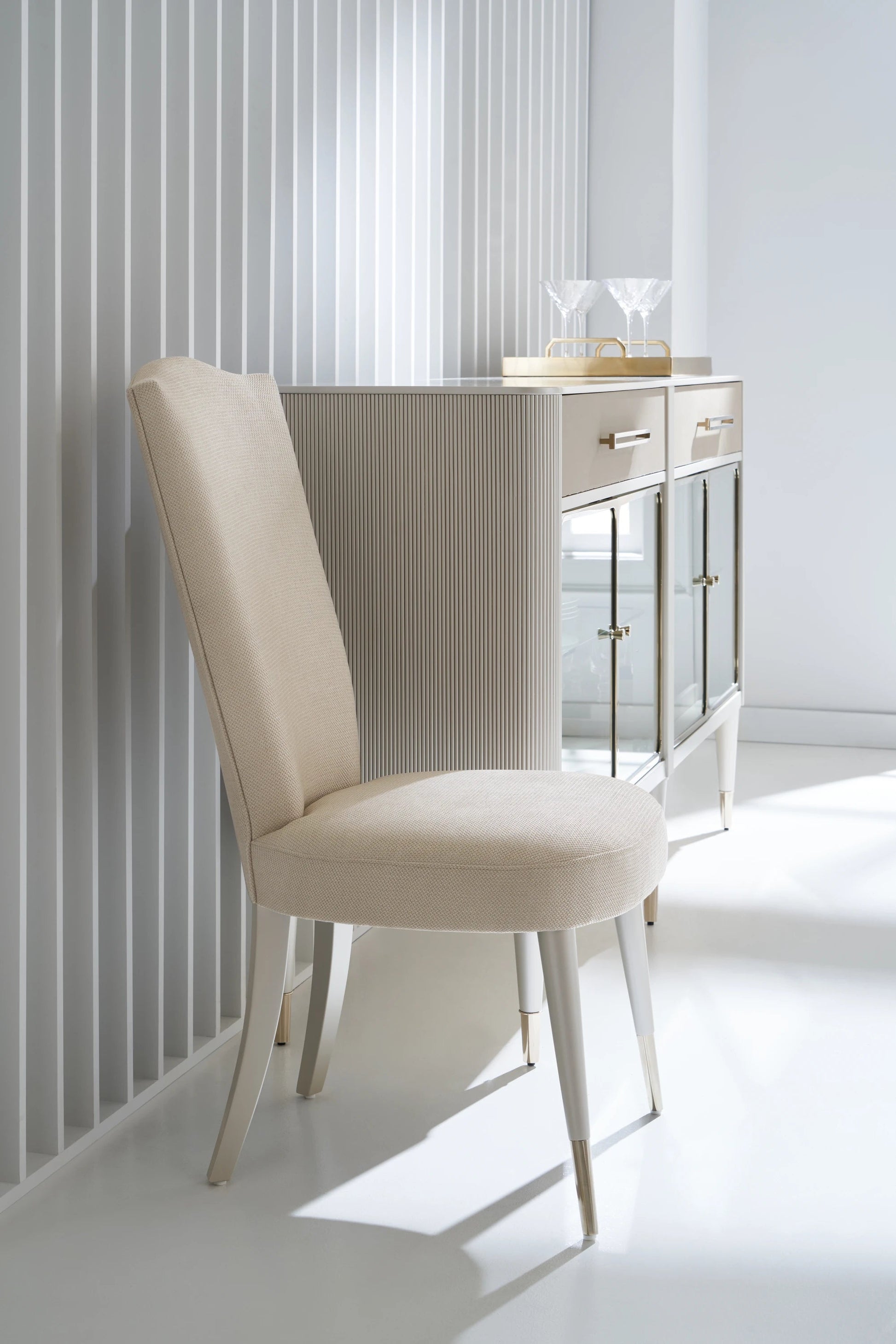 Cherub Side Chair Matte Pearl 19.50" by Caracole - view 2