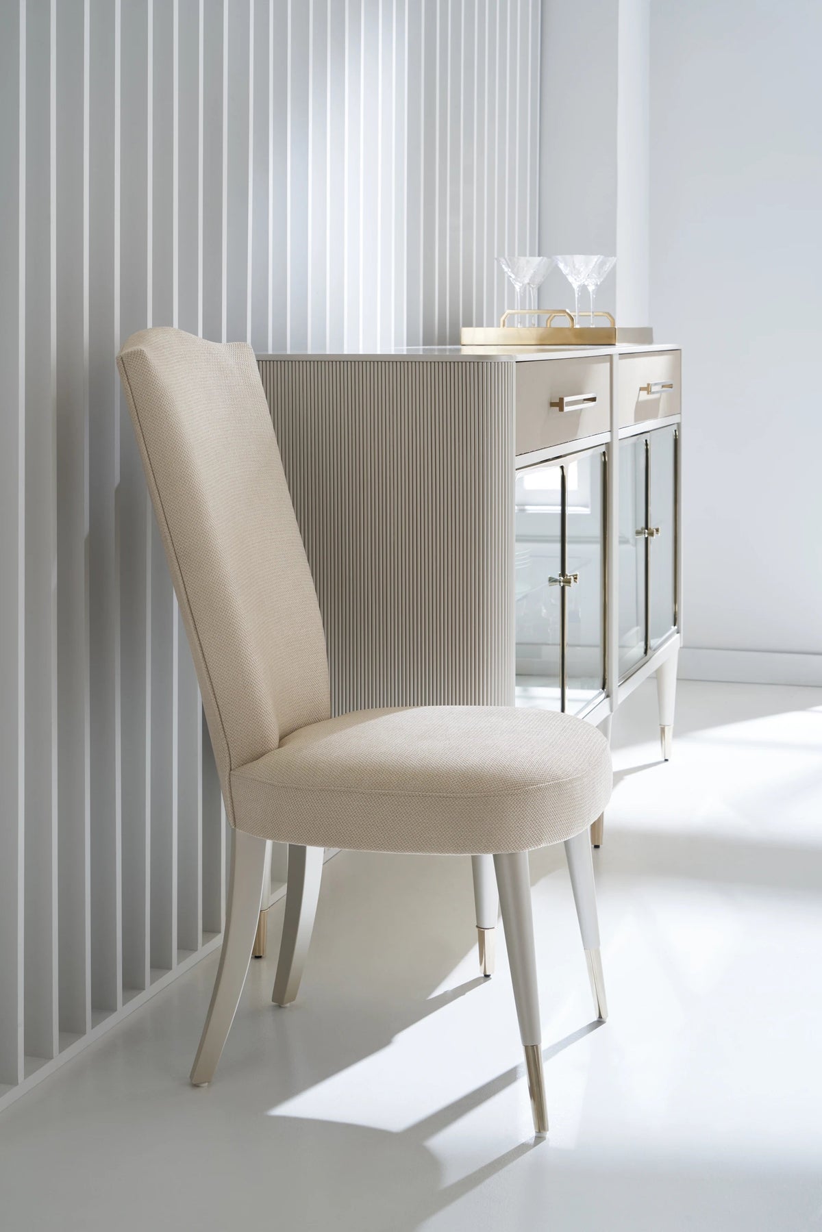 Cherub Side Chair Matte Pearl 19.50" by Caracole - view 2
