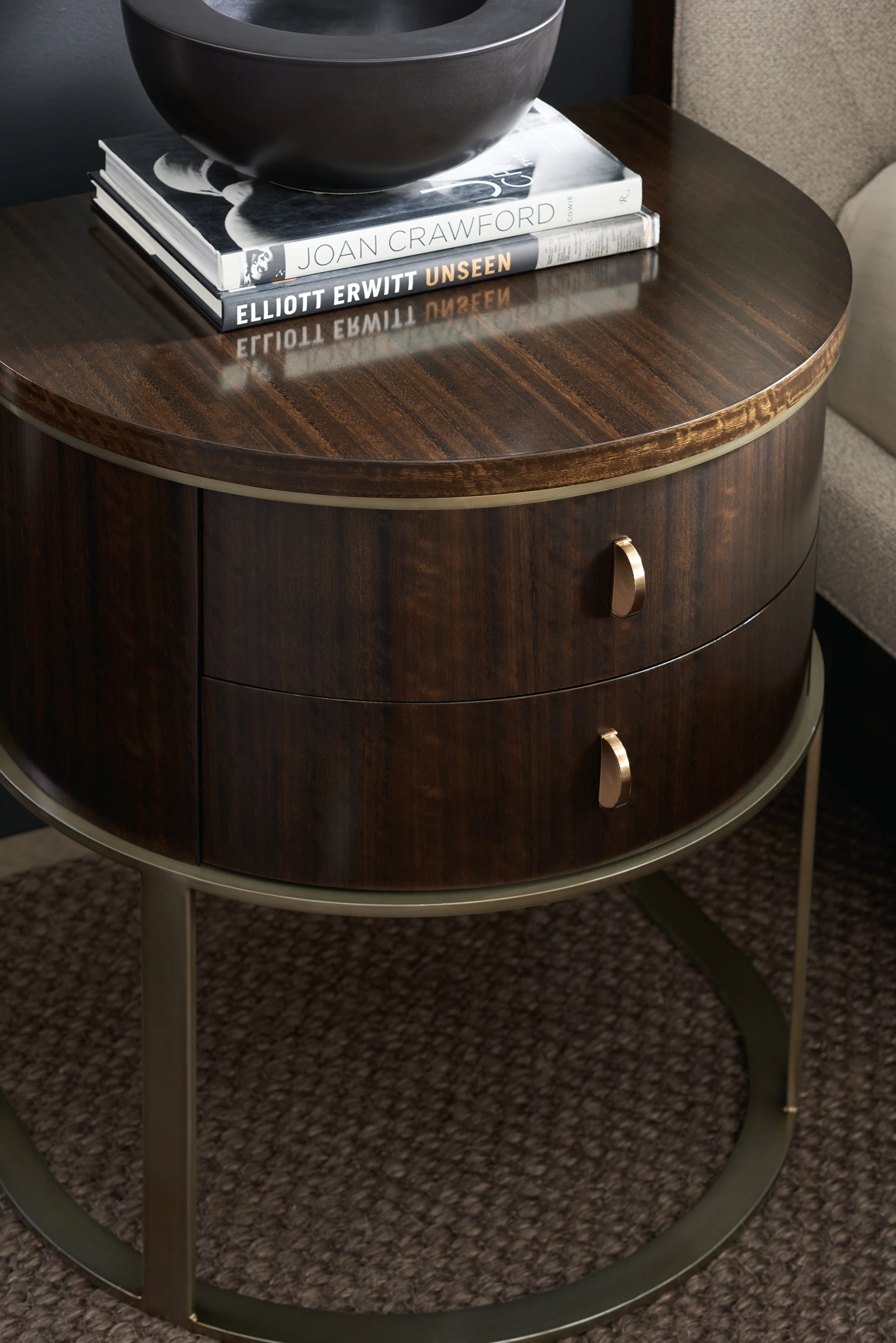 Moderne Nightstand Smoked Bronze 25.50" by Caracole - view 2