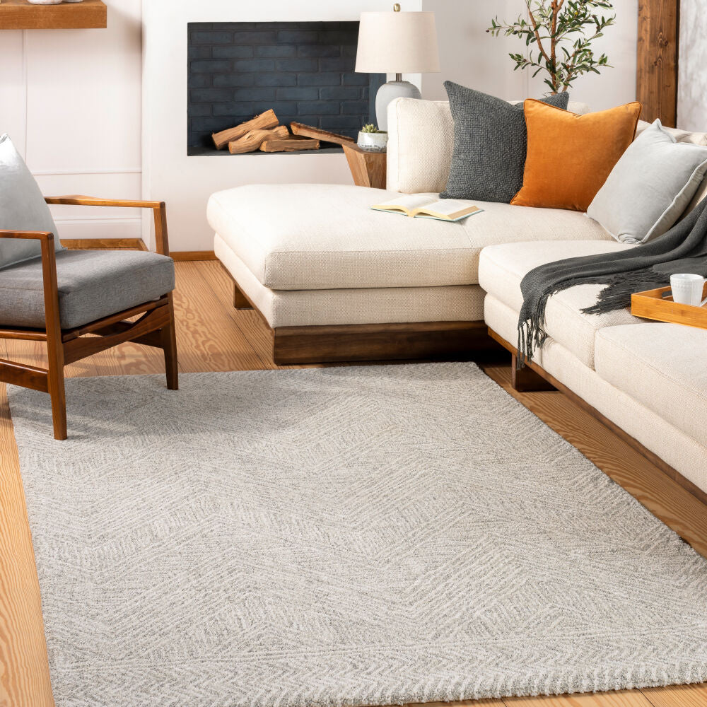 Gavic Black/Light Slate Machine Woven Rug - roomscene