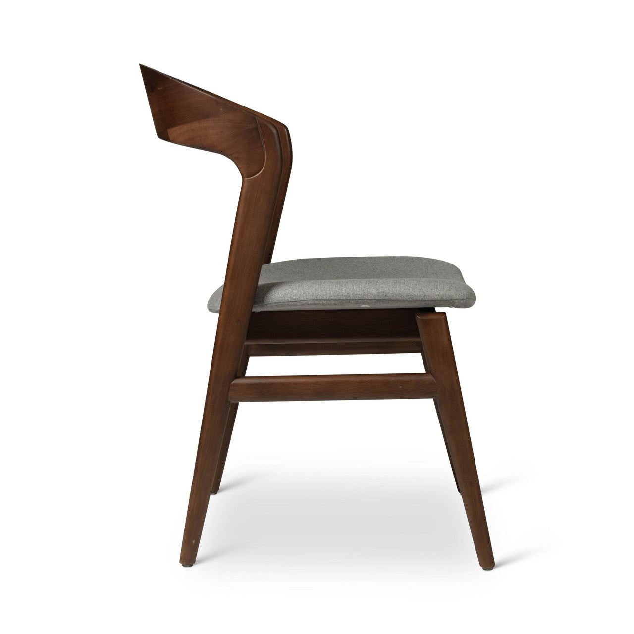 Modern Brazilian - Velma - Side Chair - Essence Grey Seat - Nogal Frame