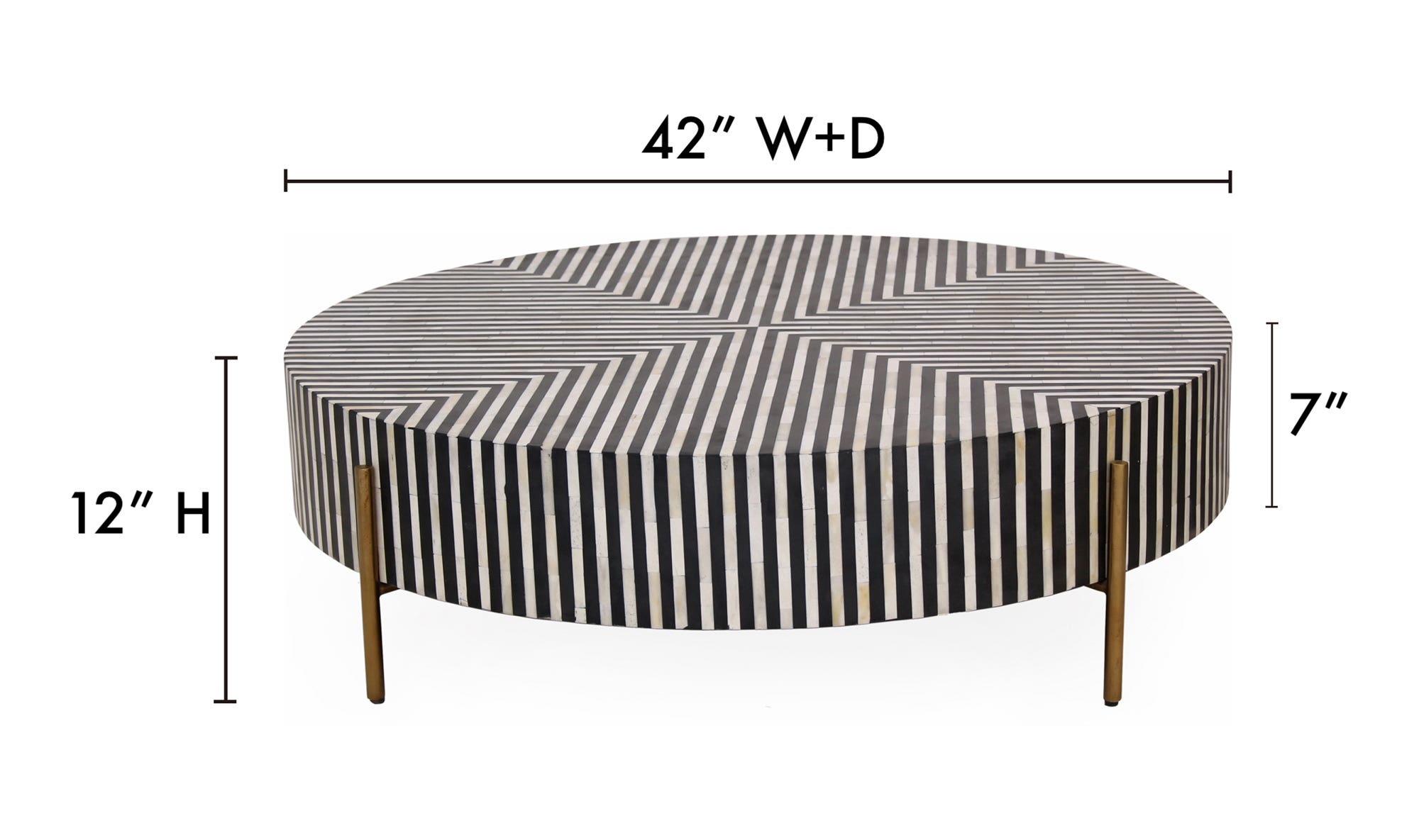 Chameau Medium Coffee Table Black and White by Moe's Home Collection - view 13