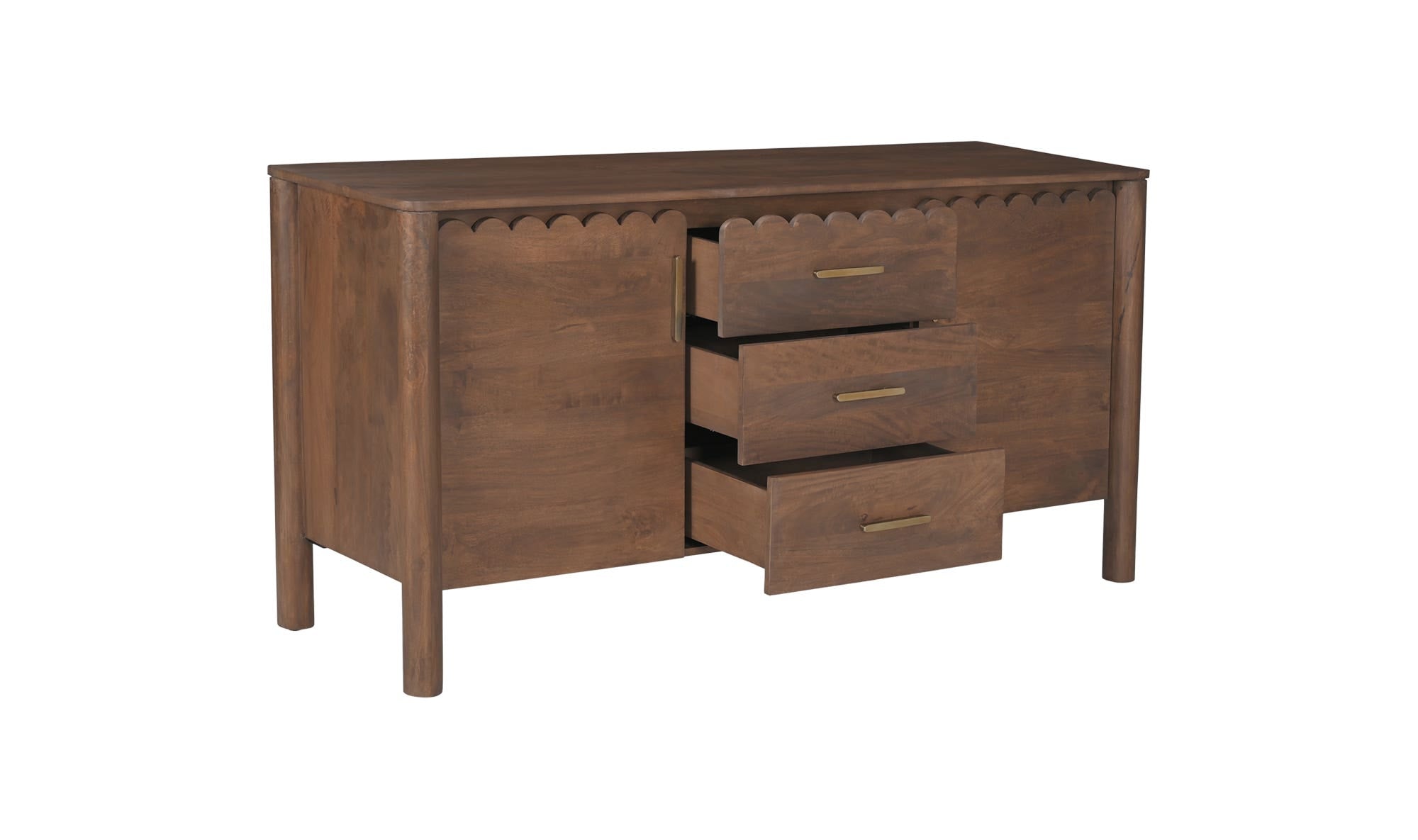 Wiley 3 Drawer Sideboard Vintage Brown by Moe's Home Collection - view 16