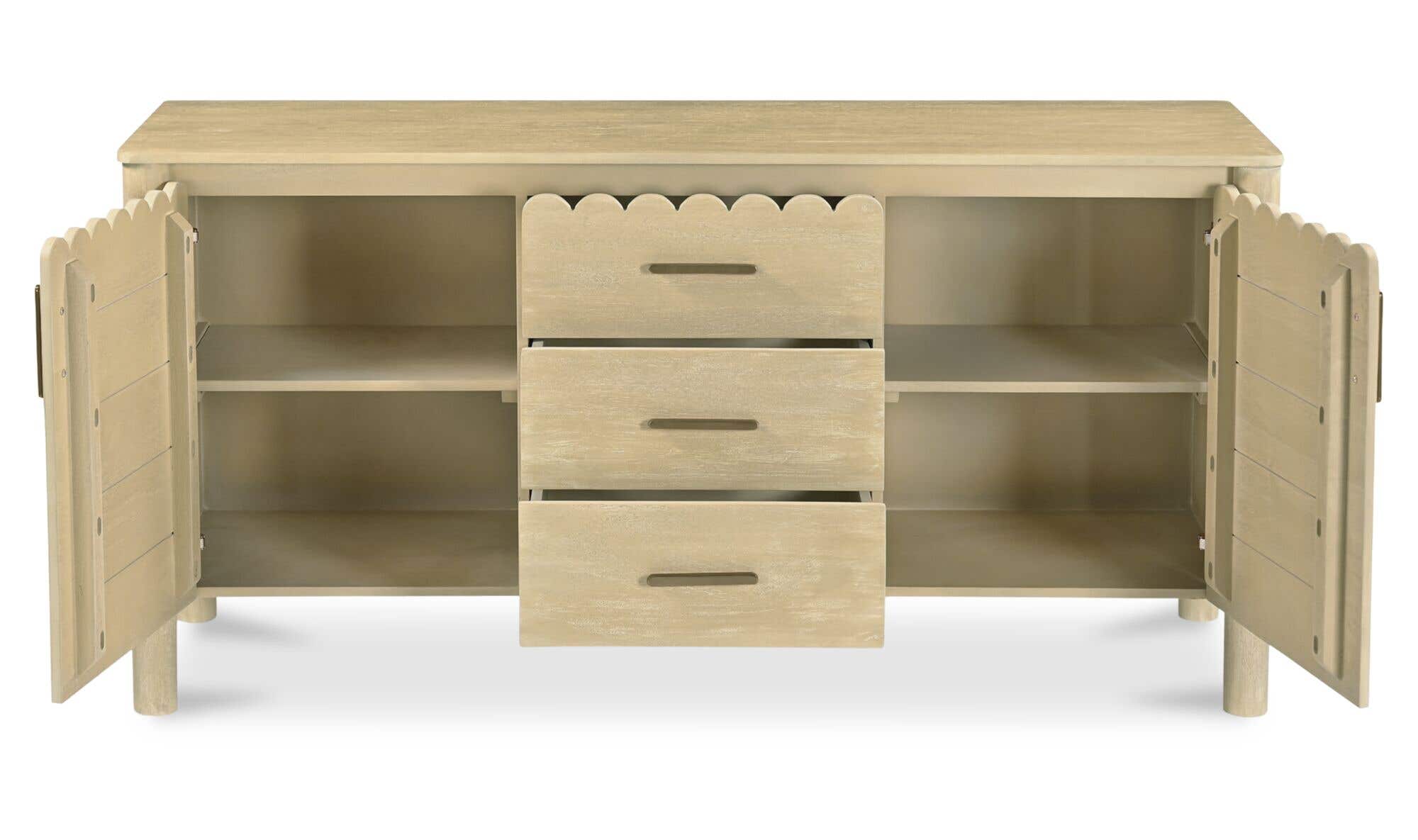Wiley 3 Drawer Sideboard Natural by Moe's Home Collection - view 4