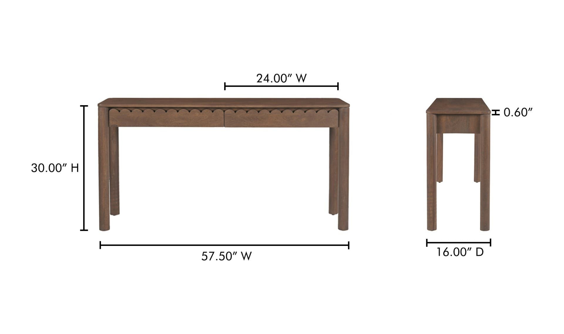Wiley Console Table Vintage Brown by Moe's Home Collection - view 17