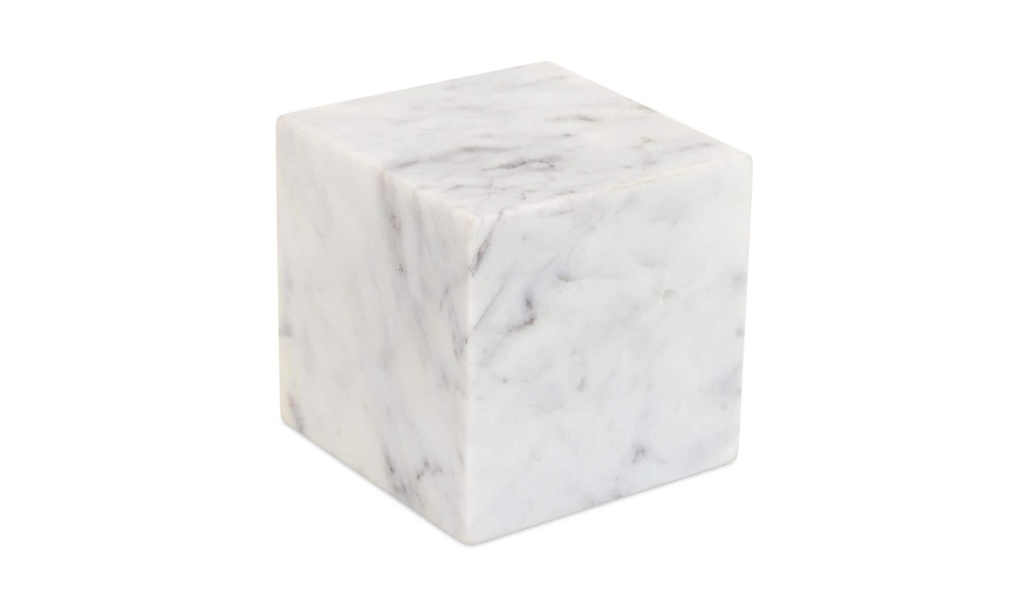 Cora Cube Tabletop Accent Banswara Purple White Marble by Moe's Home Collection - view 6