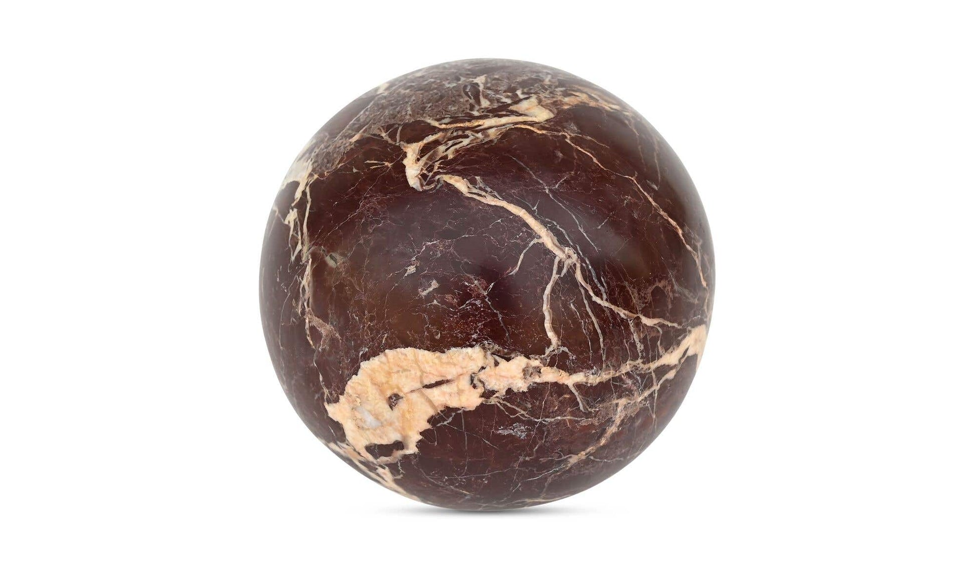Odessa Sphere Tabletop Accent Red Levanto Marble by Moe's Home Collection - view 6
