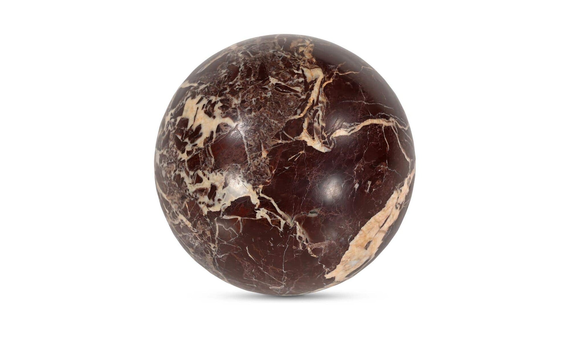 Odessa Sphere Tabletop Accent Red Levanto Marble by Moe's Home Collection - view 4