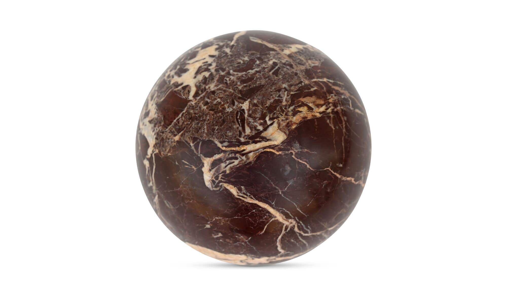 Odessa Sphere Tabletop Accent Red Levanto Marble by Moe's Home Collection - view 5