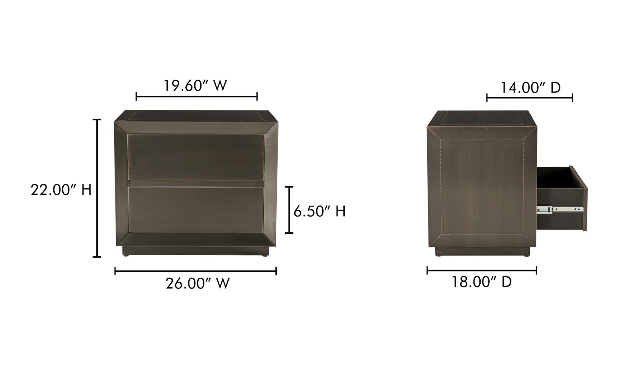 Dawson Nightstand Deep Bronze by Moe's Home Collection - view 13
