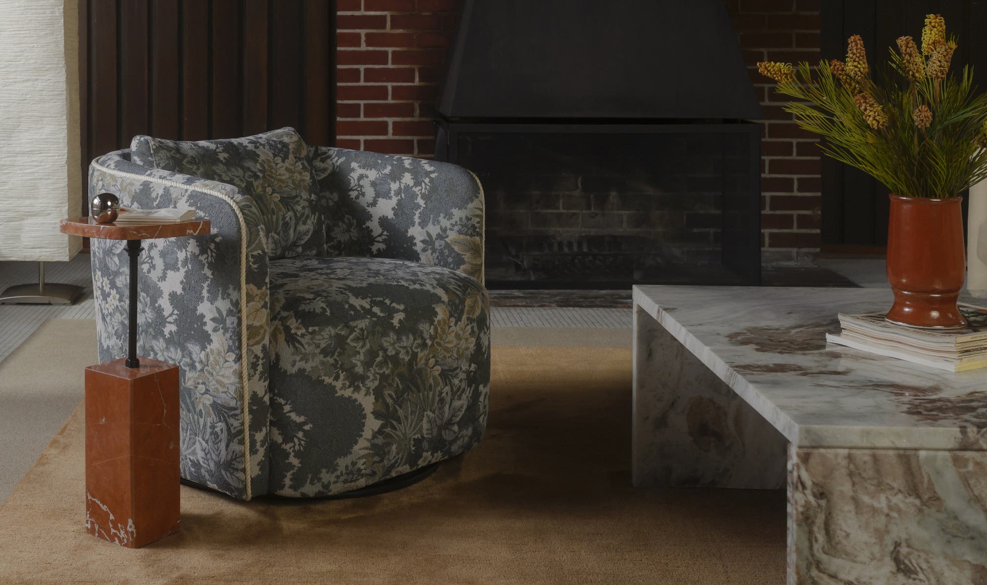 Caro Side Table Rosso Alicante Marble by Moe's Home Collection - view 9