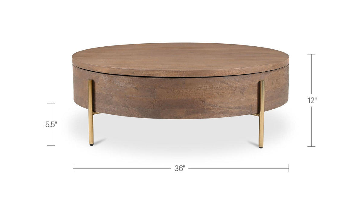 Alba Storage Coffee Table Brown by Moe's Home Collection - view 15