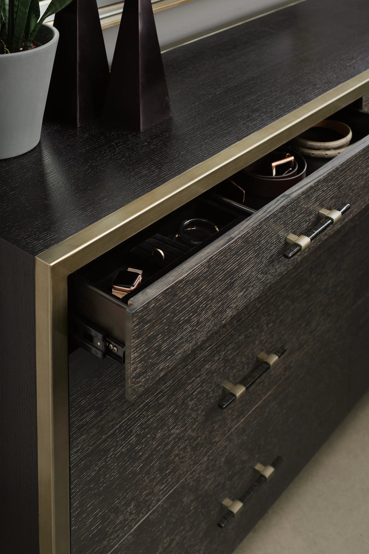 Remix Double Dresser Black Stained Ash 66" by Caracole - view 2