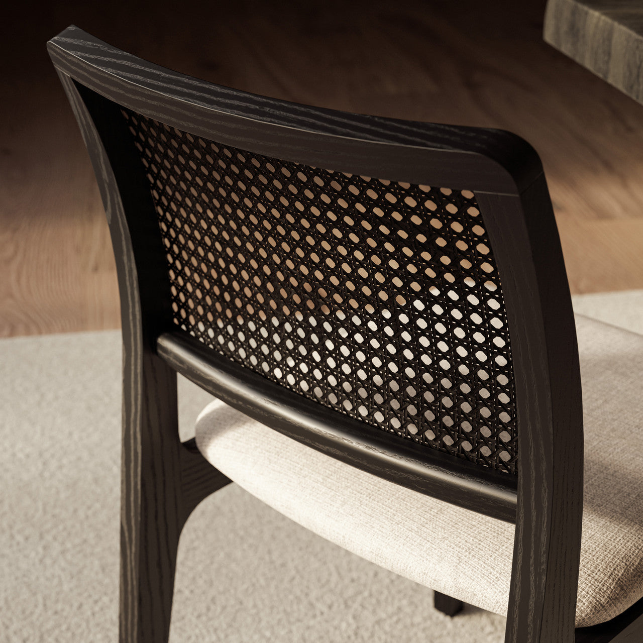 Modern Brazilian - Larissa Side Chair - Harvest Jute Upholstery - Ebano Frame