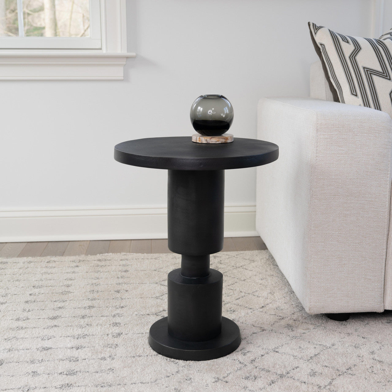 Elements - Liam - End Table - Antique Zinc