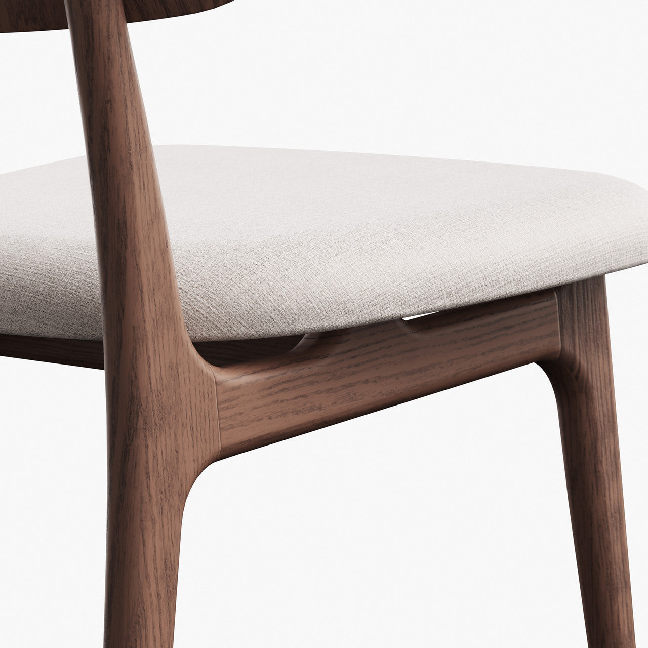 Modern Brazilian - Claudia Side Chair - Harvest Natural Upholstery - Nogal Frame