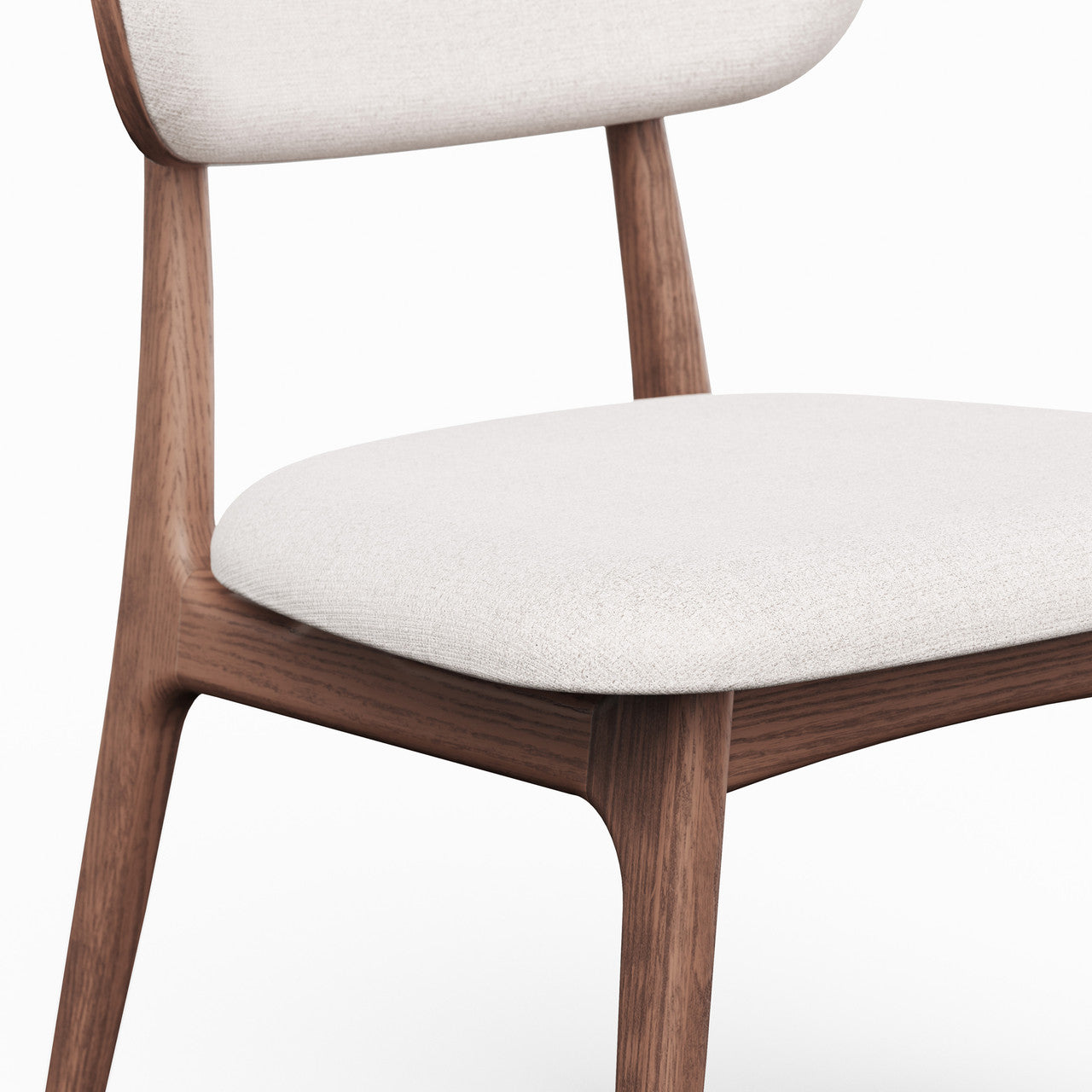 Modern Brazilian - Claudia Side Chair - Harvest Natural Upholstery - Nogal Frame