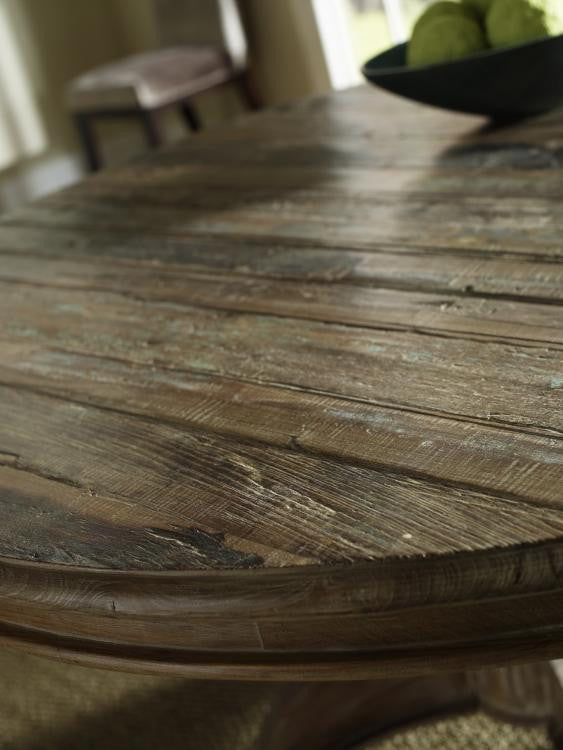 Hampton Rustic Round Pedestal Dining Table 60"