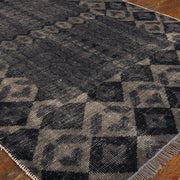 Tile Hand Knotted Gray Wool Area Rugs
