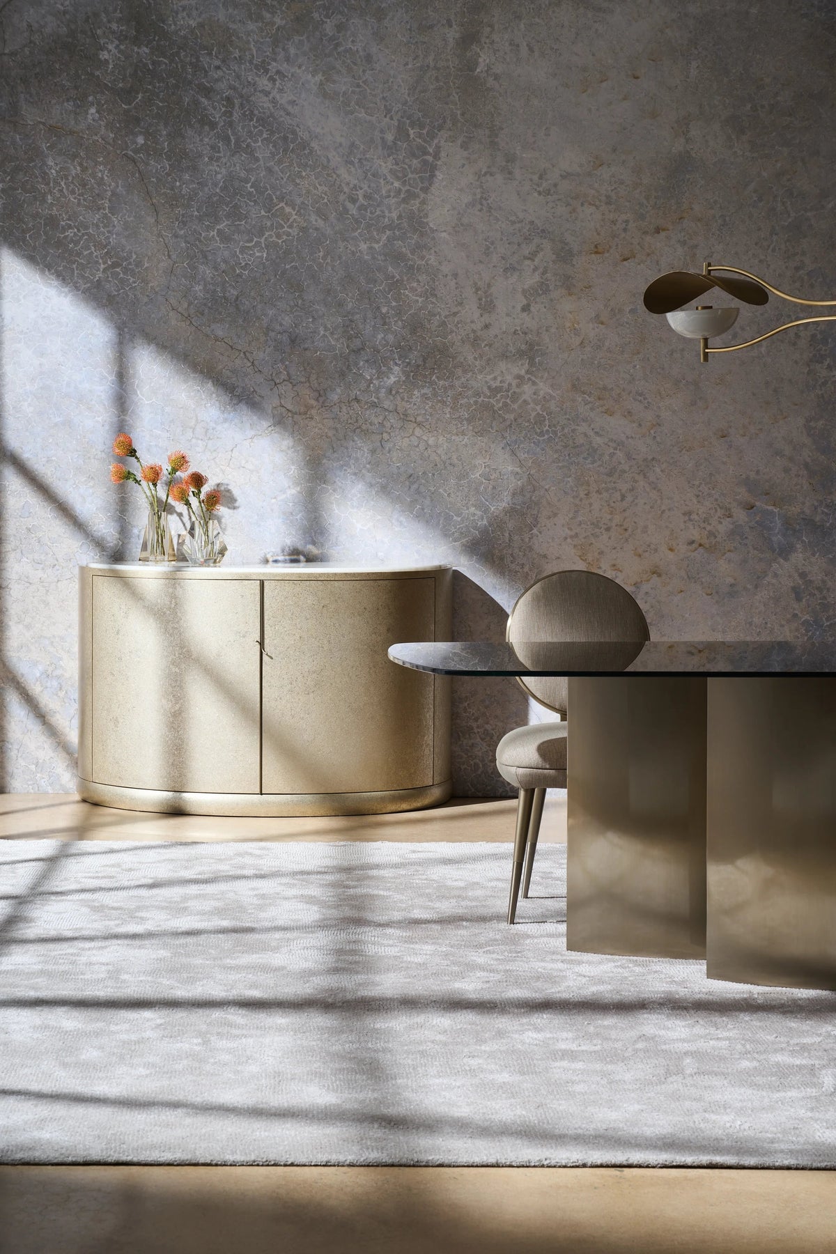 Meridian Golden Blonde Leaf Sideboard 54" by Caracole - view 2