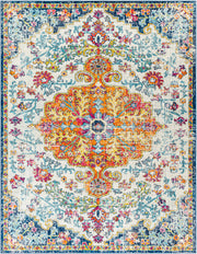 Harput Aqua/Saffron Machine Woven Rug - 2'7" x 10'2"
