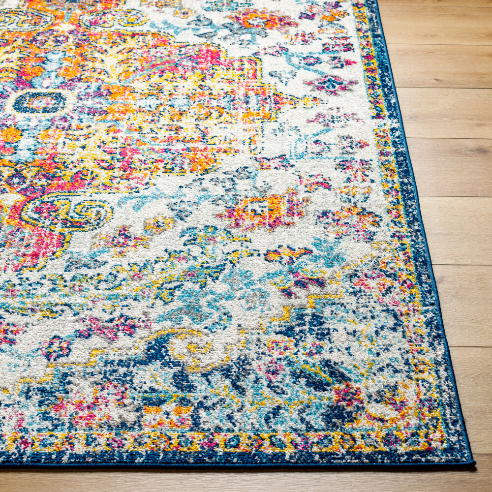 Harput Aqua/Saffron Machine Woven Rug - front