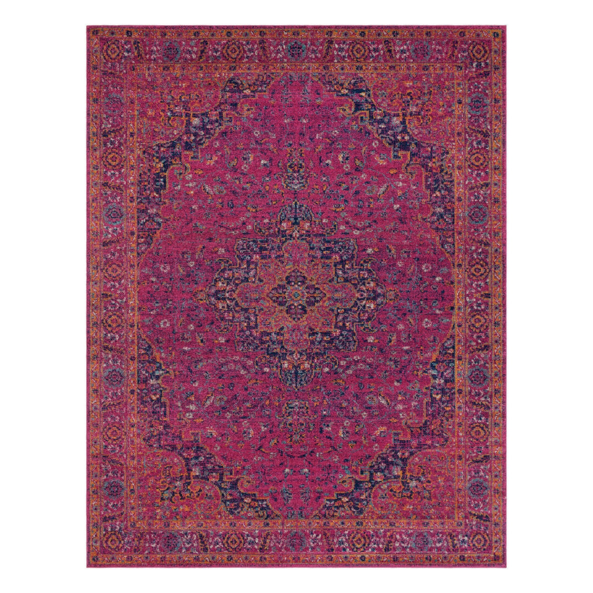 Harput Burgandy/Teal Machine Woven Rug HAP-1008 - 2' x 2'11"