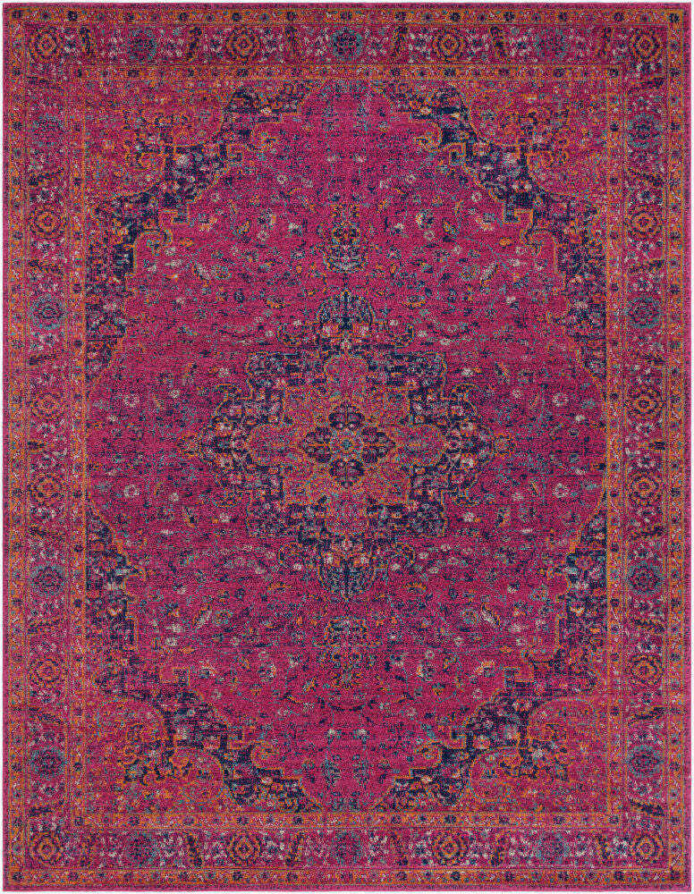 Harput Burgandy/Teal Machine Woven Rug HAP-1008 - 2' x 2'11"