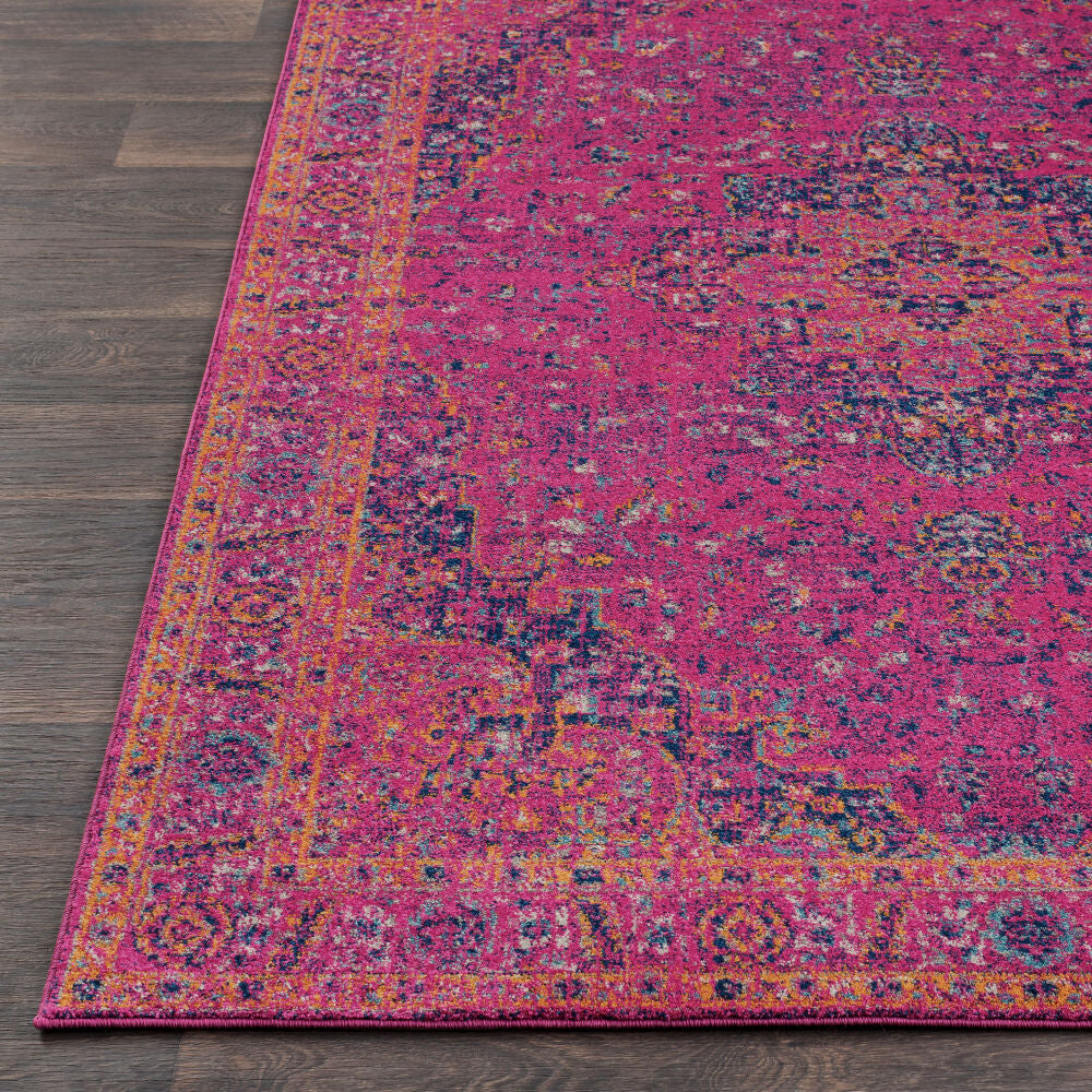 Harput Burgandy/Teal Machine Woven Rug HAP-1008 - front