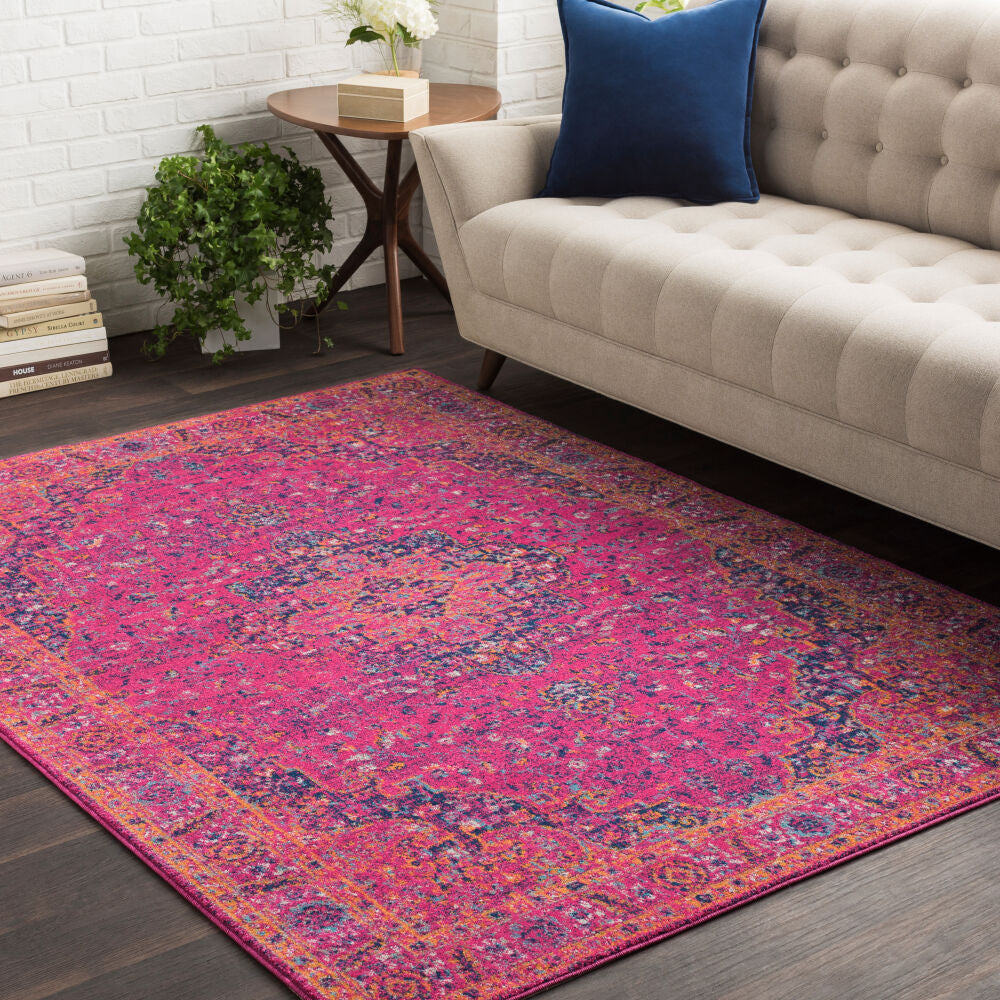 Harput Burgandy/Teal Machine Woven Rug HAP-1008 - roomscene