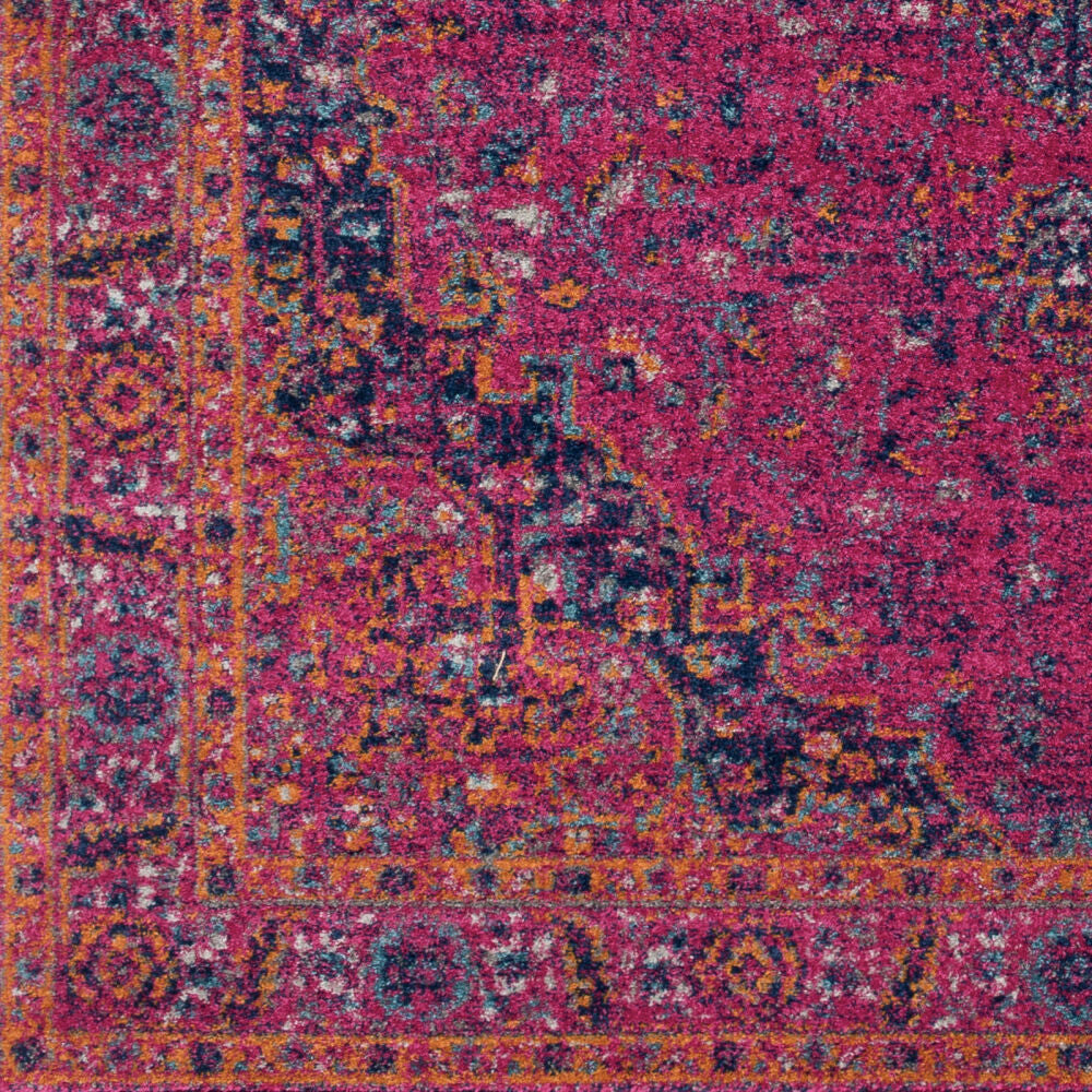 Harput Burgandy/Teal Machine Woven Rug HAP-1008 - swatch