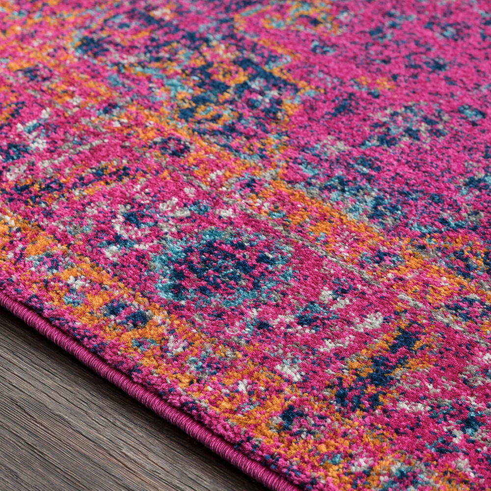 Harput Burgandy/Teal Machine Woven Rug HAP-1008 - texture