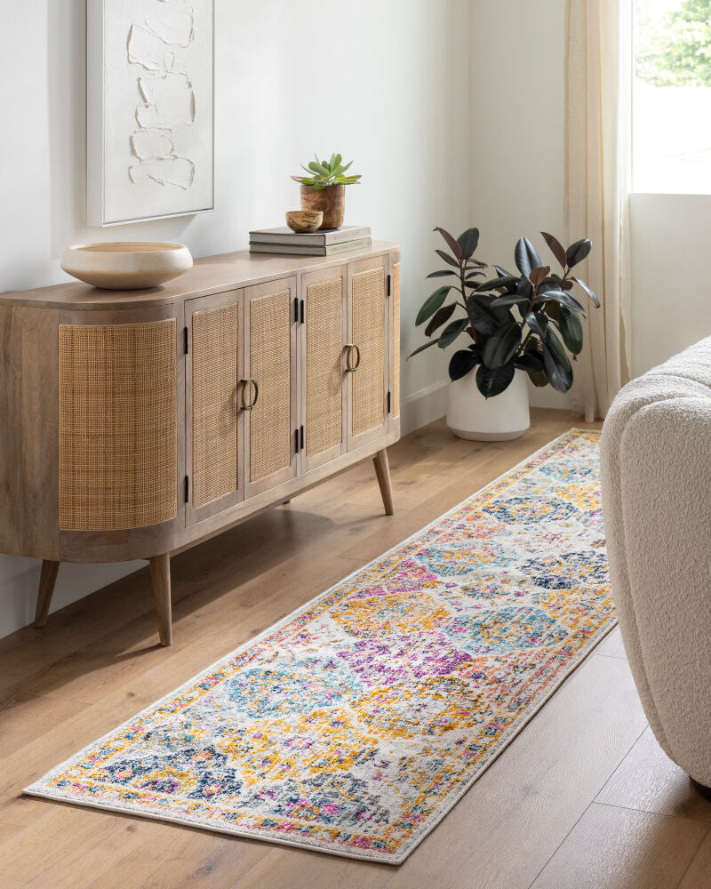 Harput Burgandy/Teal Machine Woven Rug HAP-1018 - roomscene