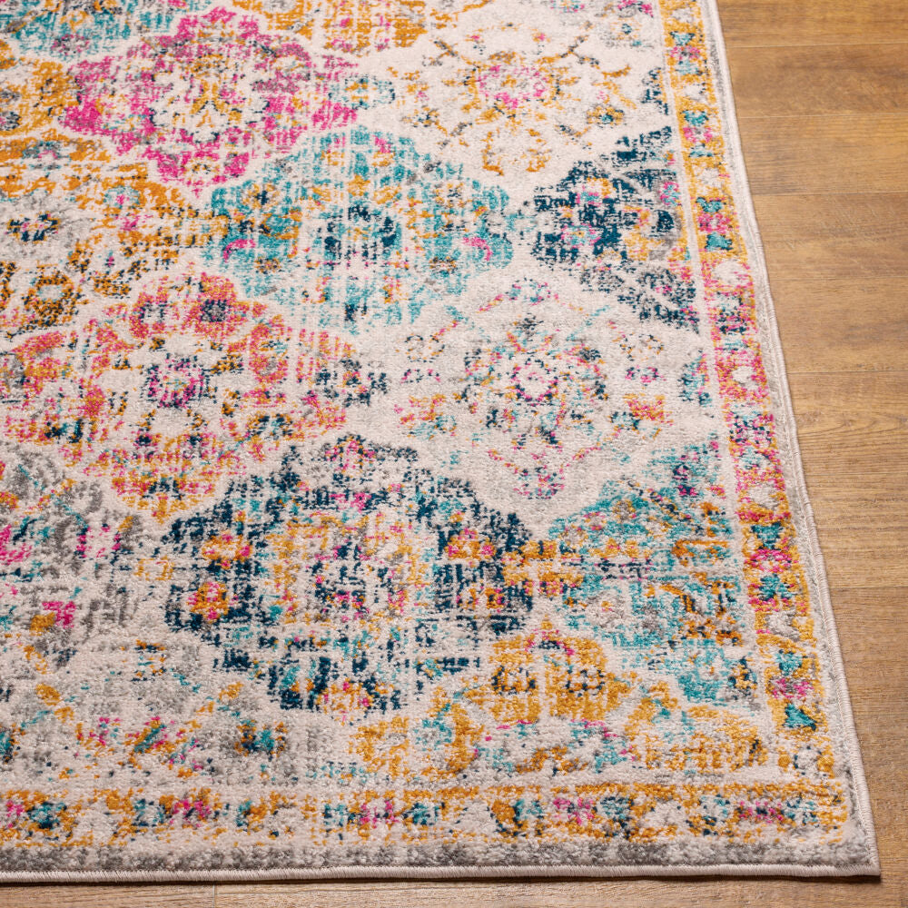 Harput Burgandy/Teal Machine Woven Rug HAP-1018 - front