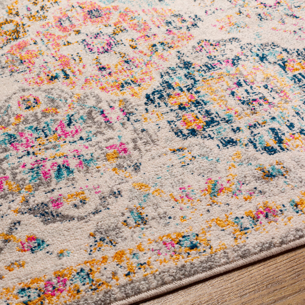 Harput Burgandy/Teal Machine Woven Rug HAP-1018 - texture