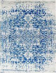 Harput Light Beige/Navy Machine Woven Rug - 2'7" x 10'2"