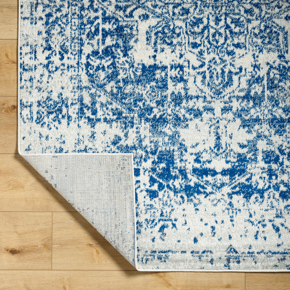 Harput Light Beige/Navy Machine Woven Rug - fold