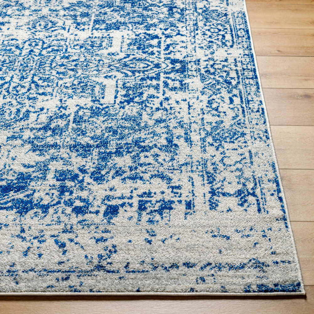 Harput Light Beige/Navy Machine Woven Rug - front