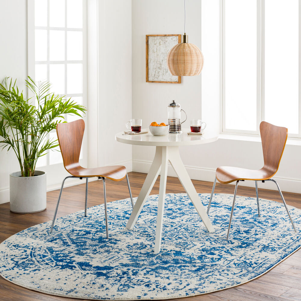 Harput Light Beige/Navy Machine Woven Rug - roomscene
