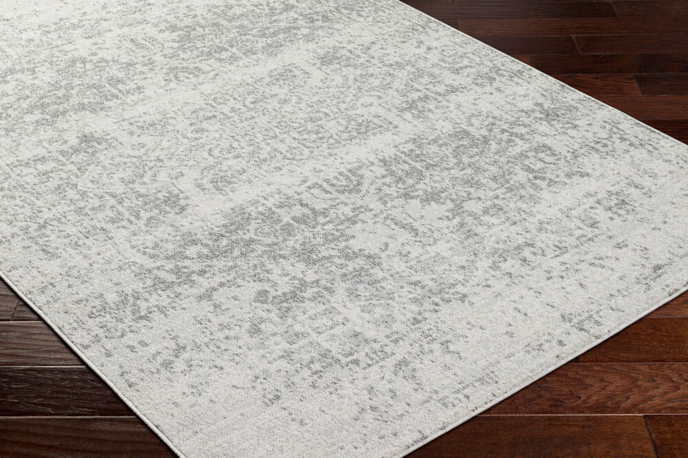 Harput Charcoal/Medium Gray Machine Woven Rug HAP-1024 - corner