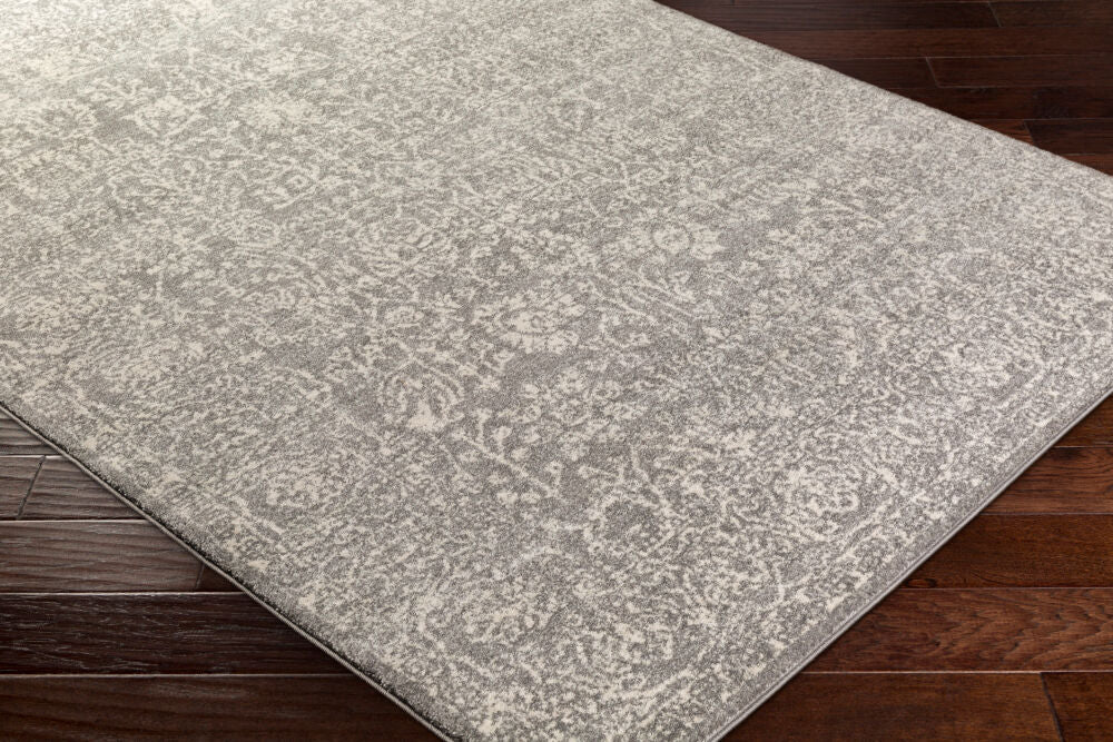 Harput Charcoal/Medium Gray Machine Woven Rug HAP-1029 - corner