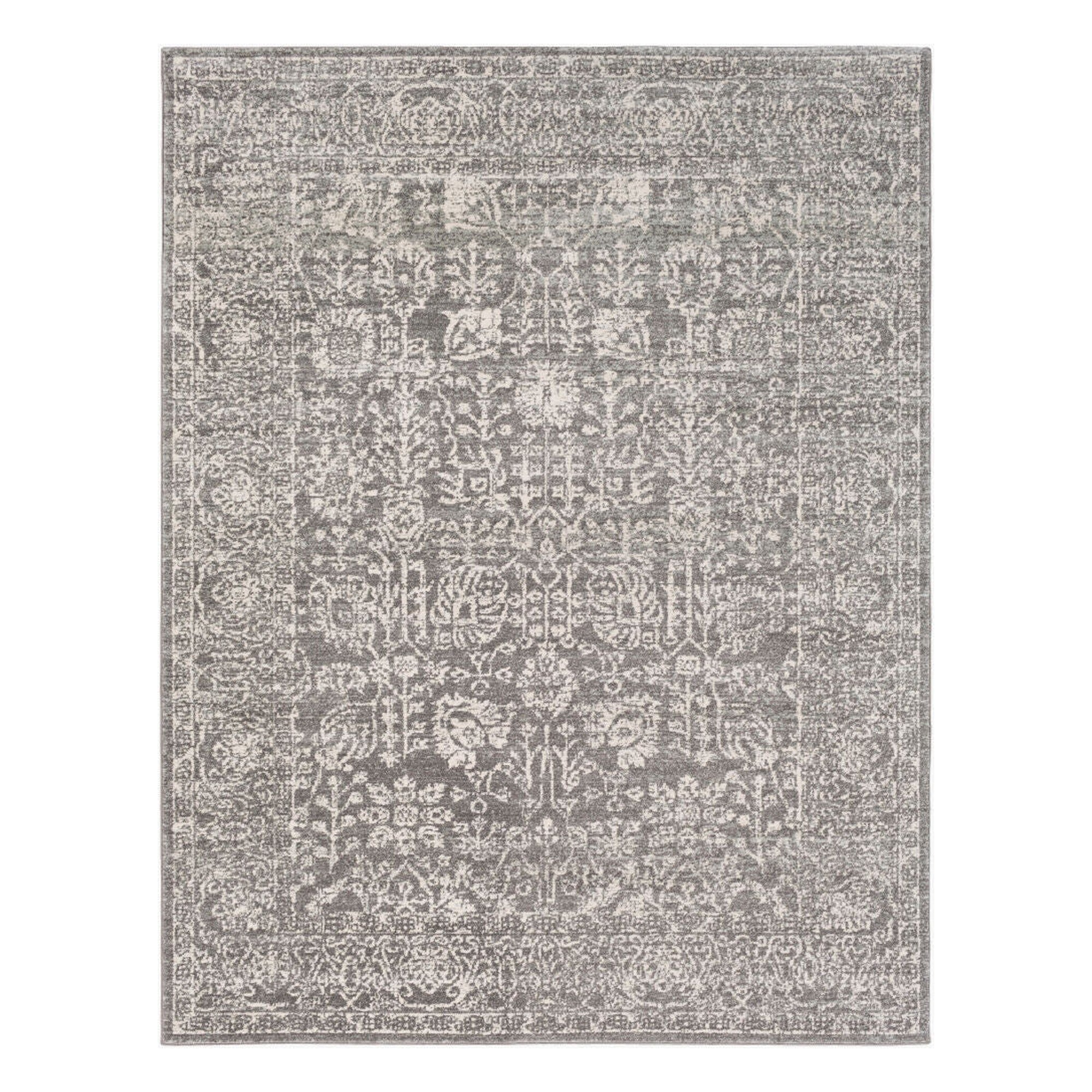 Harput Charcoal/Medium Gray Machine Woven Rug HAP-1029 - 2' x 2'11"