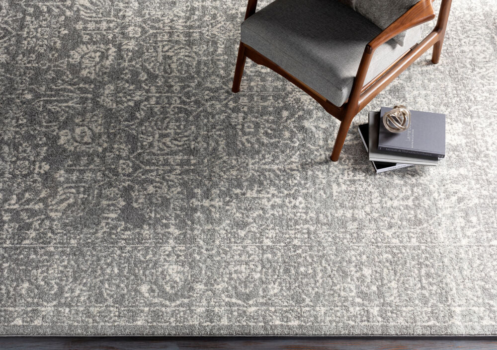 Harput Charcoal/Medium Gray Machine Woven Rug HAP-1029 - styleshot