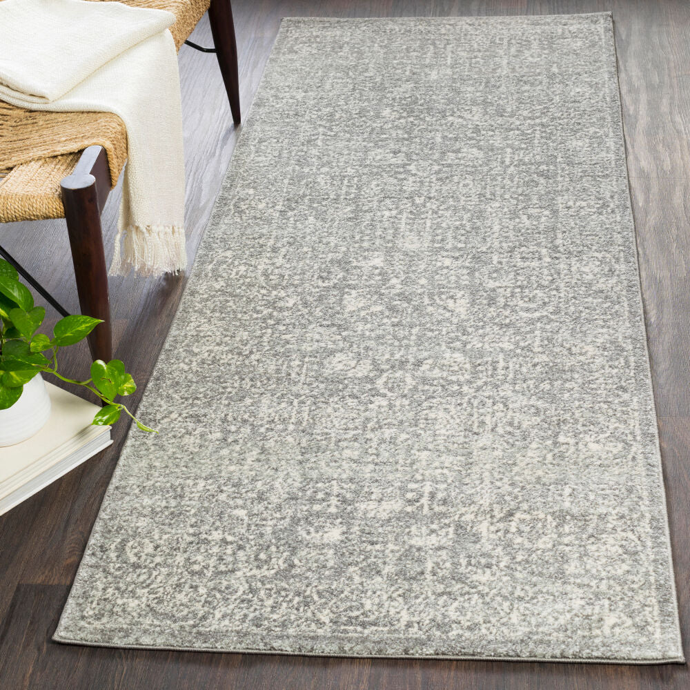 Harput Charcoal/Medium Gray Machine Woven Rug HAP-1029 - roomscene