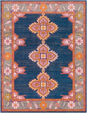 Harput Burgandy/Navy Machine Woven Rug - 2' x 2'11"