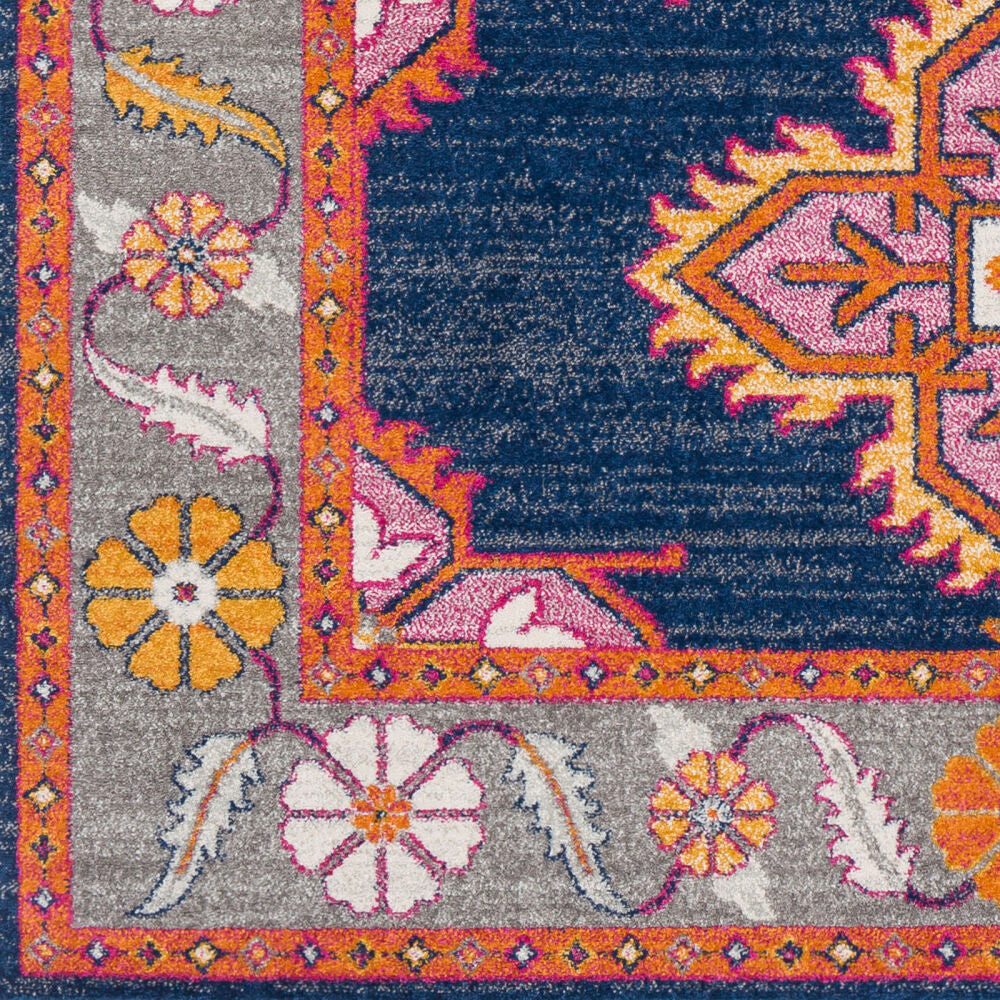 Harput Burgandy/Navy Machine Woven Rug - swatch