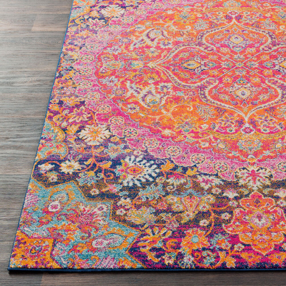 Harput Burgandy/Teal Machine Woven Rug HAP-1044 - front