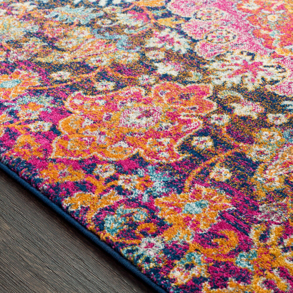 Harput Burgandy/Teal Machine Woven Rug HAP-1044 - texture