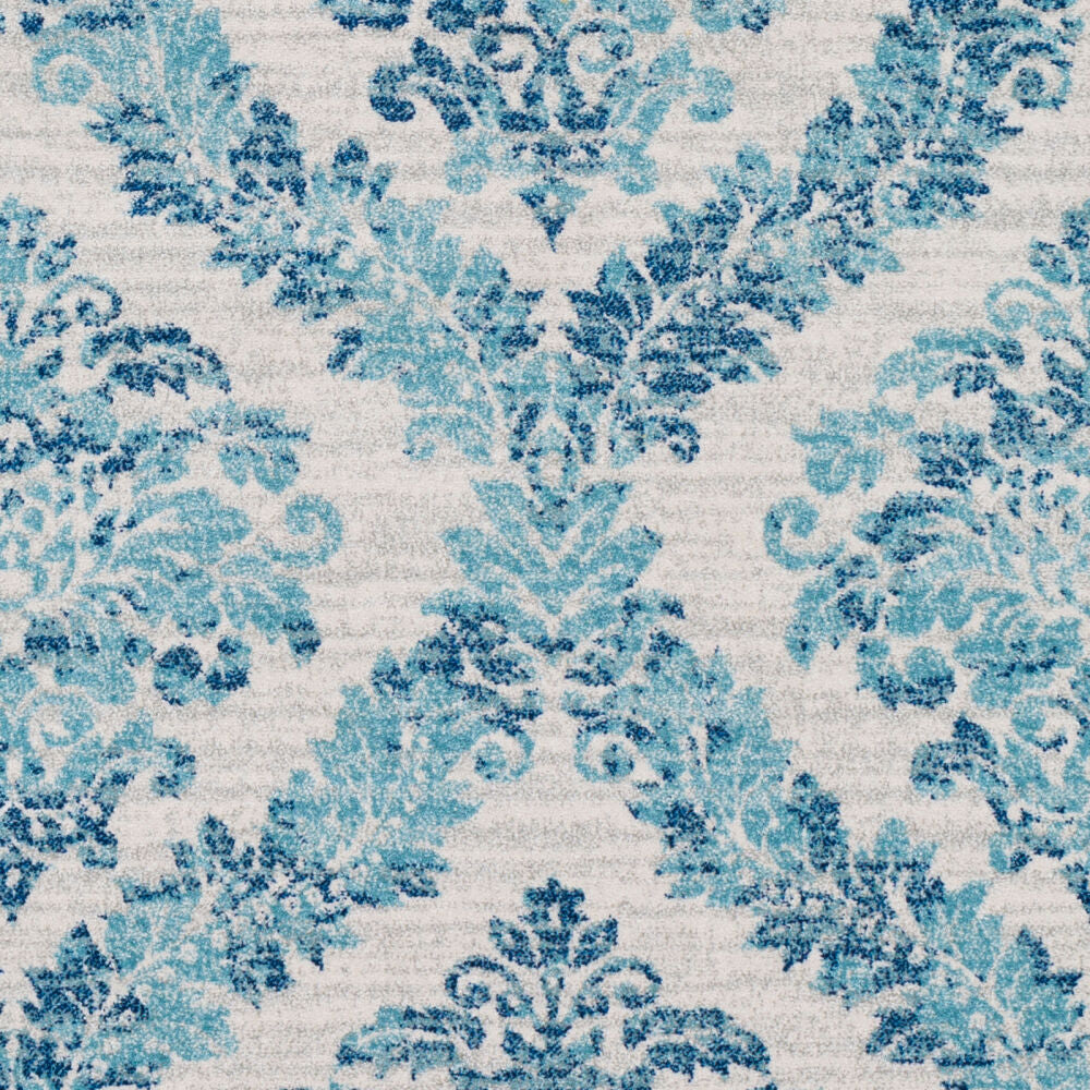 Harput Ivory/Teal Machine Woven Rug - swatch