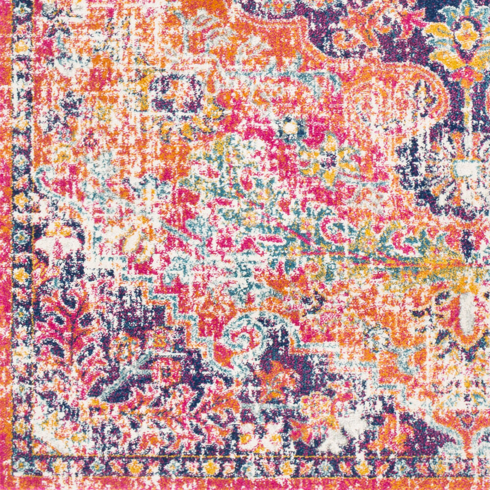 Harput Burgandy/White Machine Woven Rug - swatch
